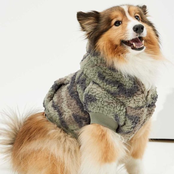 American Eagle Outfitters Other - [American Eagle] Sherpa Camo Doggy Hoodie